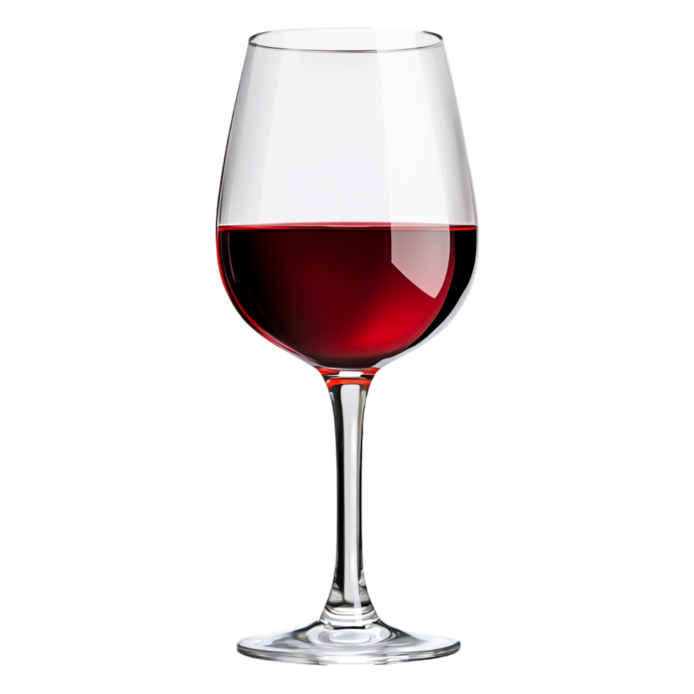 Elegant Red Wine Glass Filled with Rich Crimson Liquid on png
