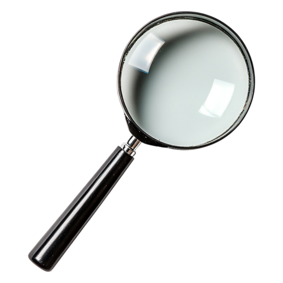 Magnifying Glass with Black Handle Isolated on png
