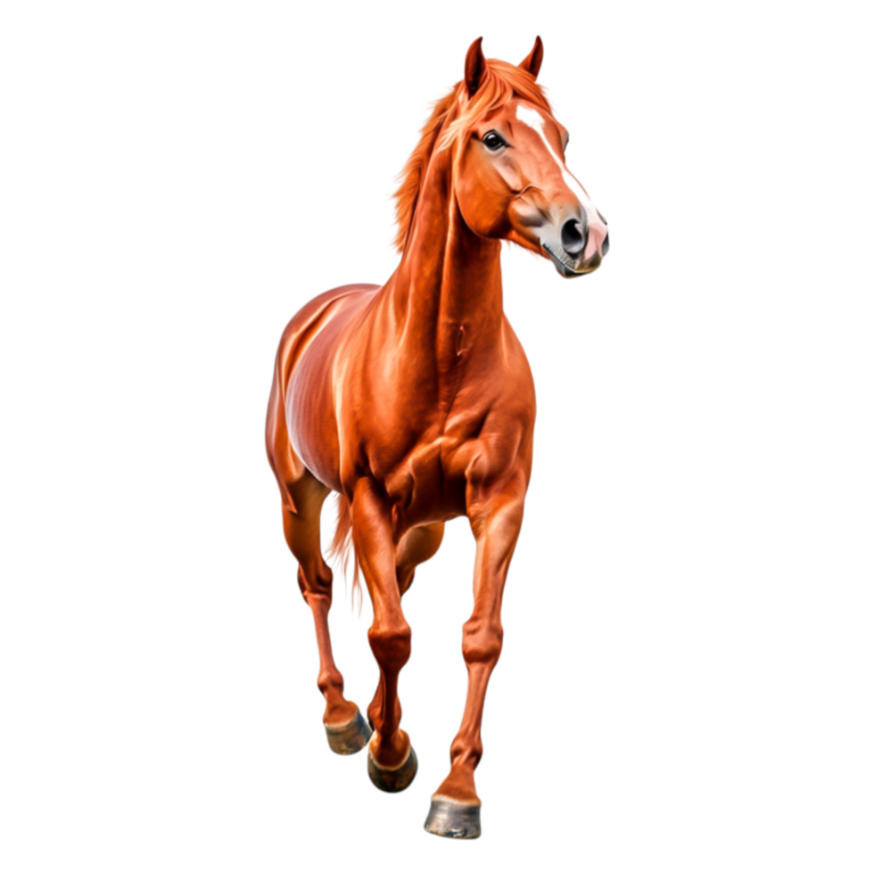 Majestic Chestnut Horse Galloping with Grace and Power in Motion png