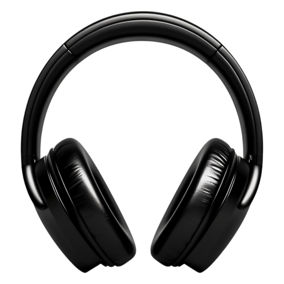 High-Quality Black Wireless Headphones with Comfortable Design png