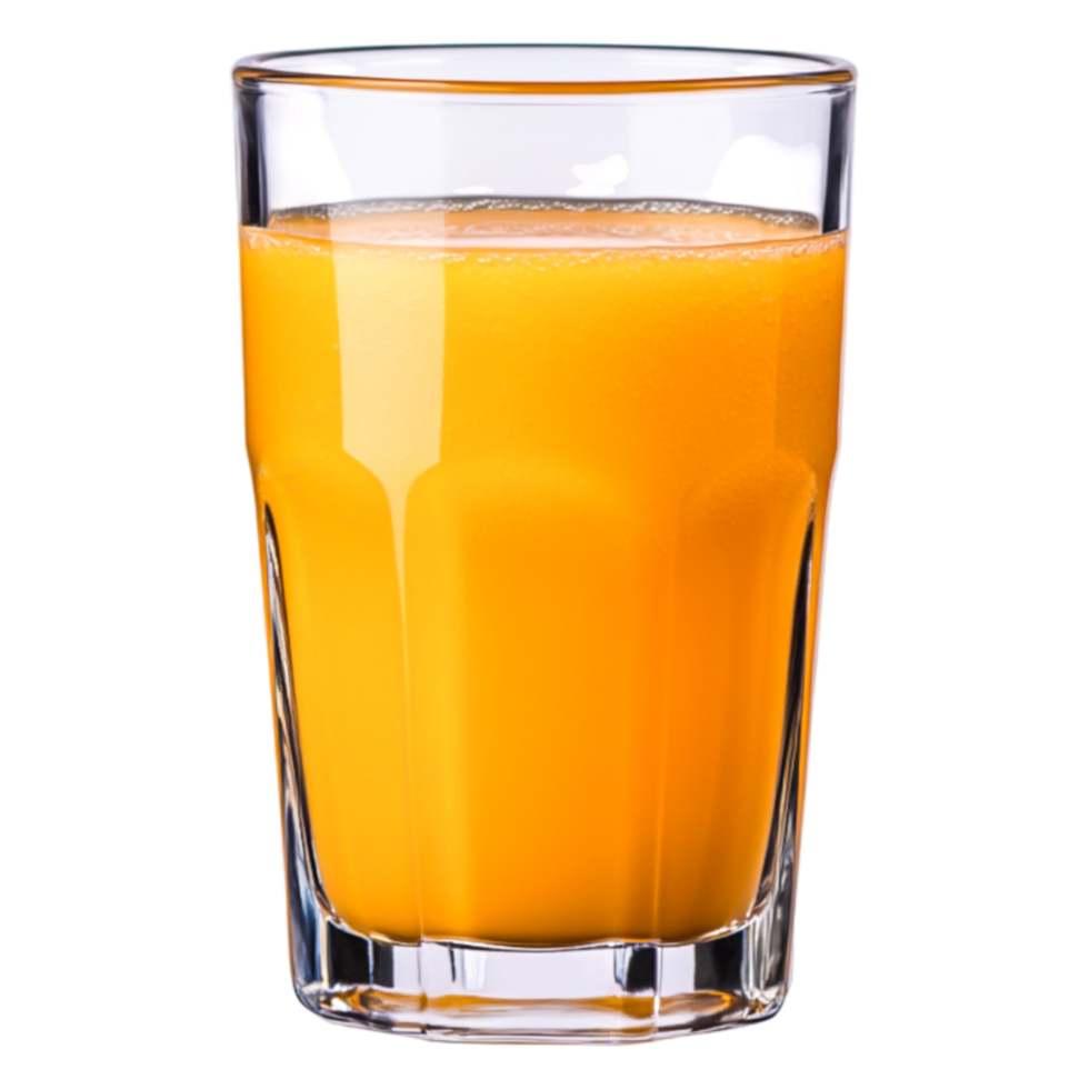 Fresh Orange Juice in Clear Glass with Natural Color and Texture png
