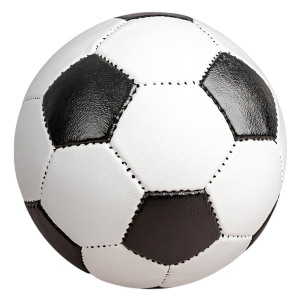 Classic Black and White Soccer Ball on a Clean Background png