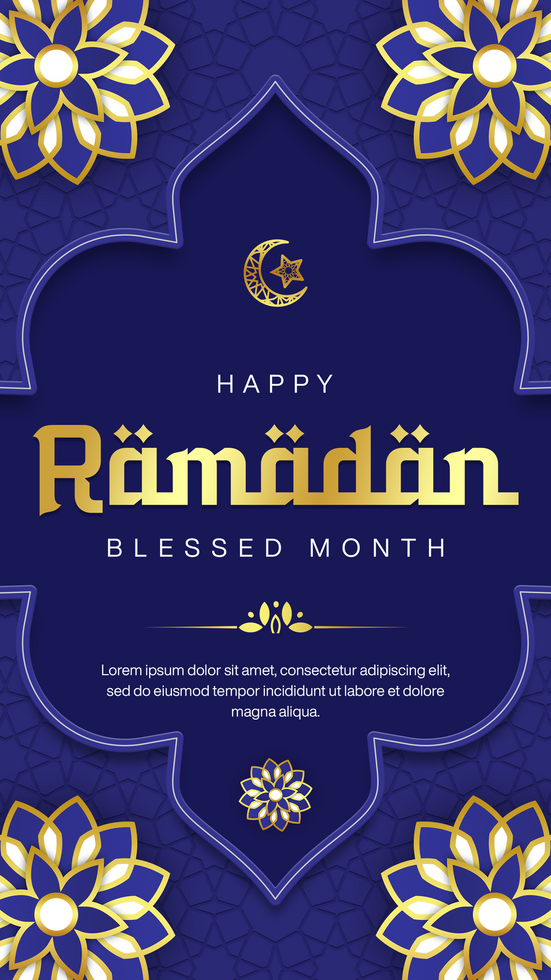 Ramadan islamic month greeting card psd