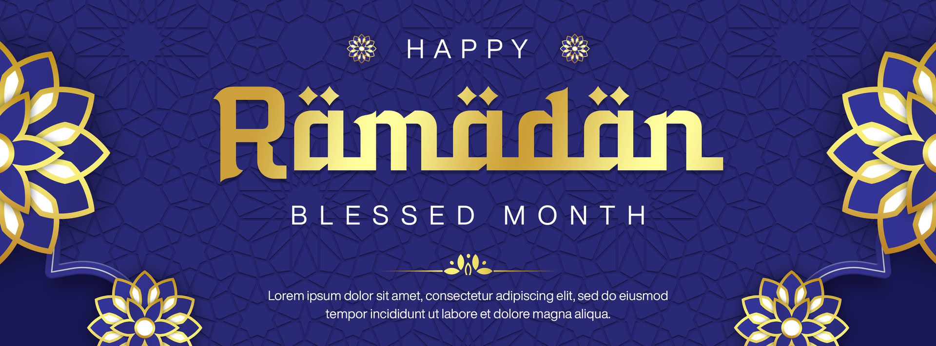 Ramadan blessed month ramadan greeting card psd