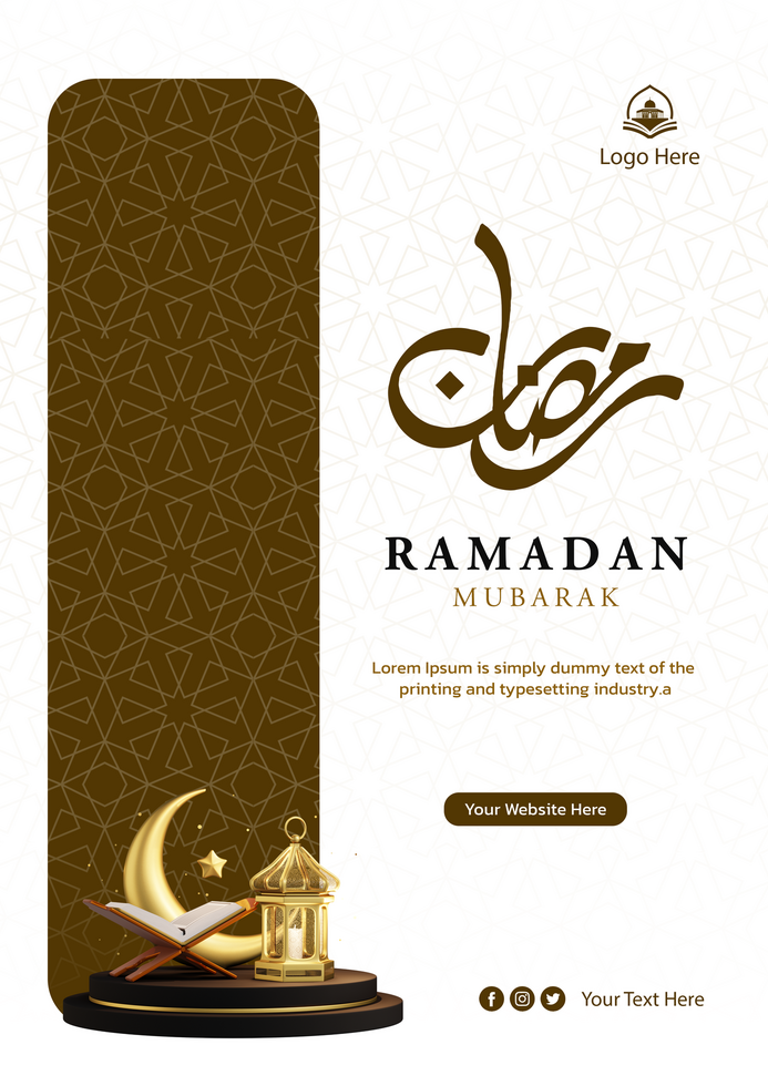 Ramadan kareem greeting card template psd