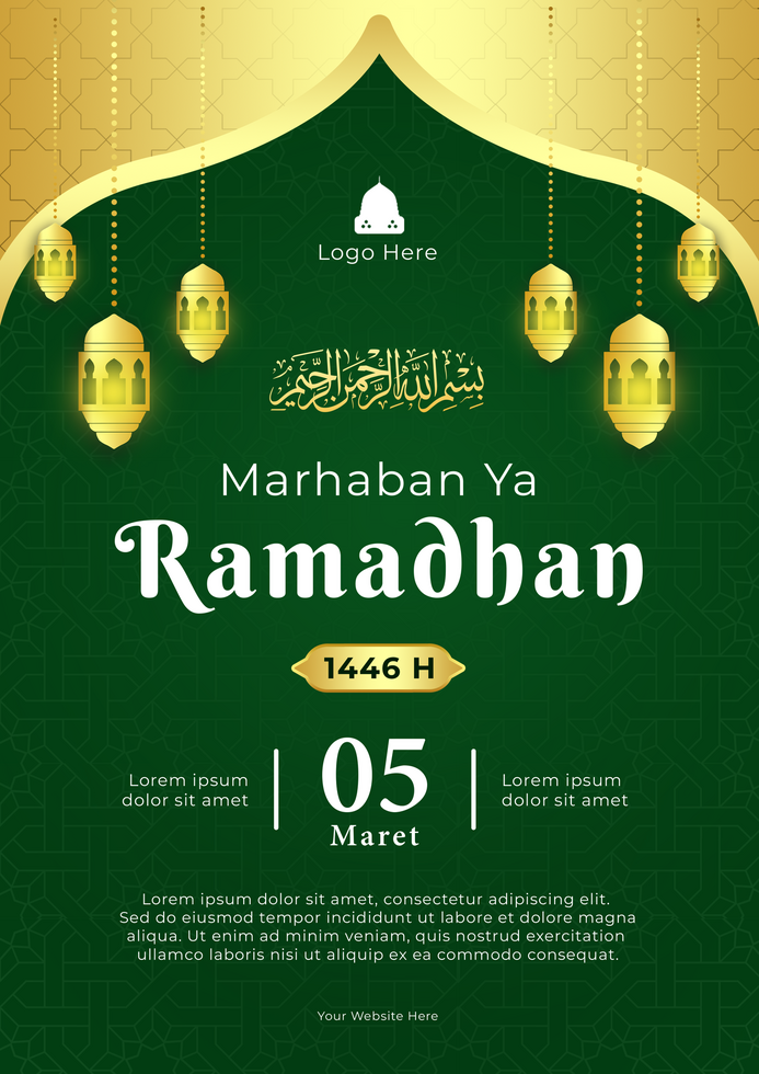 Ramadan yahrul islamic greeting card template psd