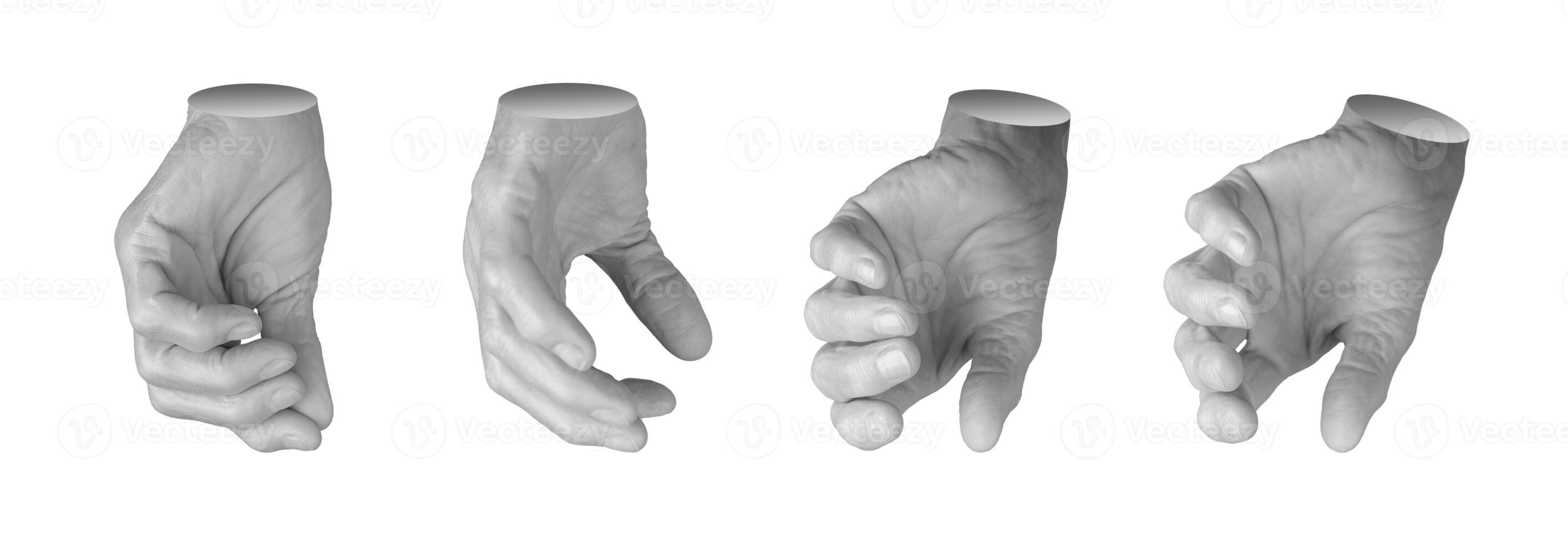 Elderly female hand outstretched in a reaching gesture, fingers slightly curved as if offering or photo