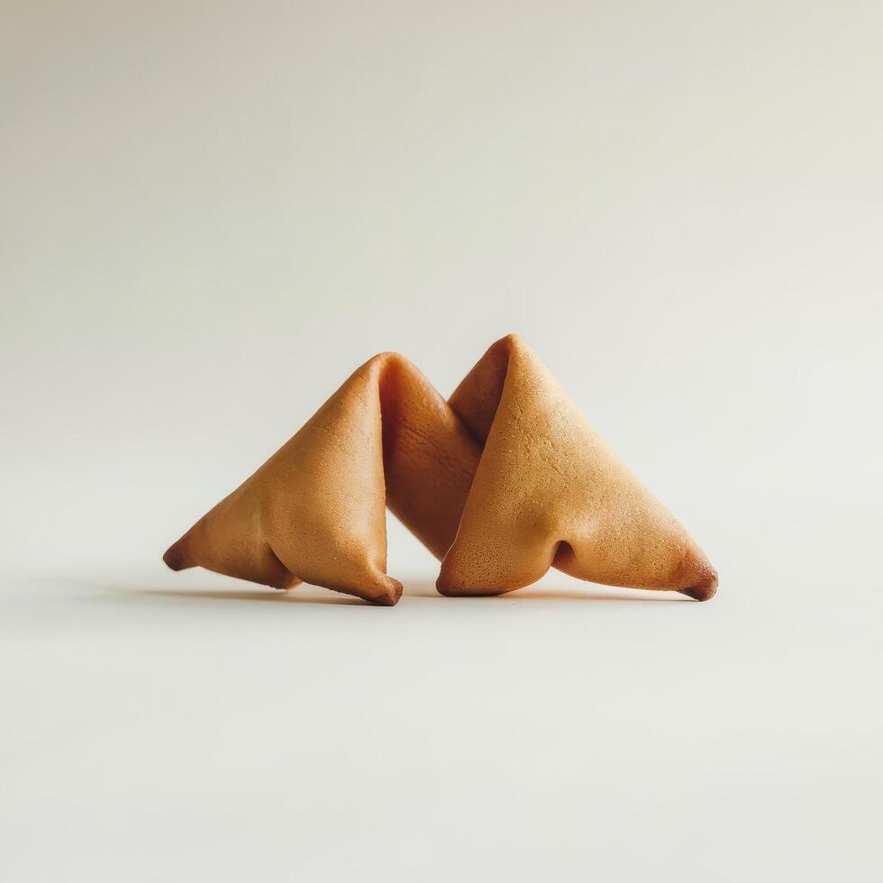 Two fortune cookies isolated on white background taken in studio with a 5d mark iii photo