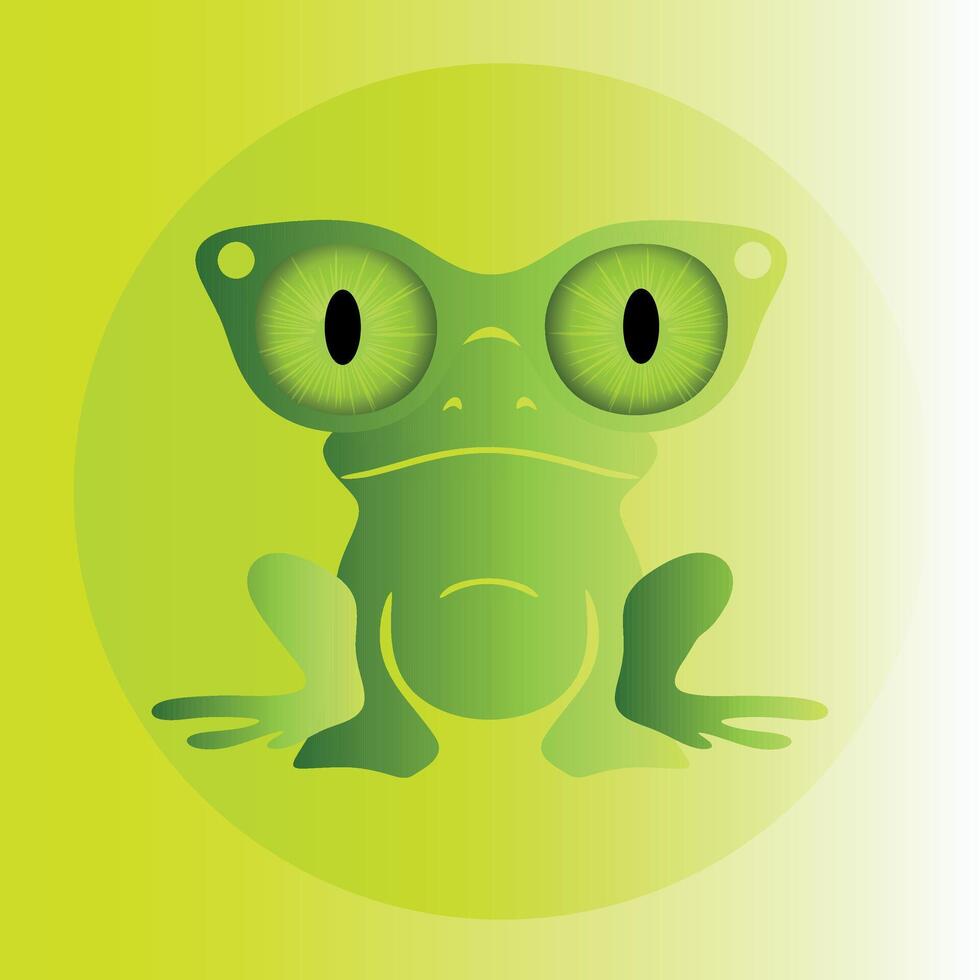 A vibrant illustration of a frog with an intense look, this design is sure to grab attention. vector