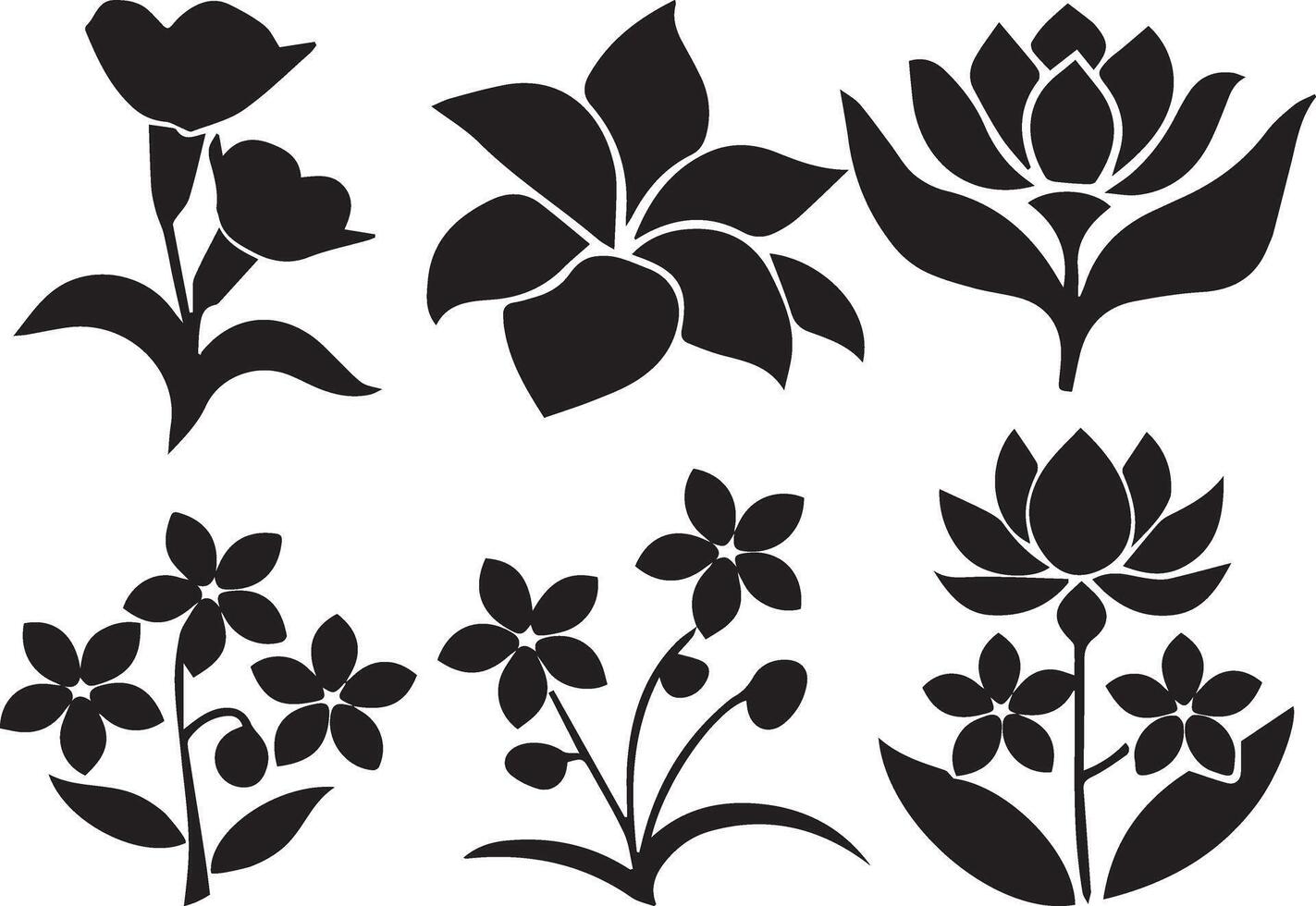 Cambodian flowers icon silhouette illustration vector