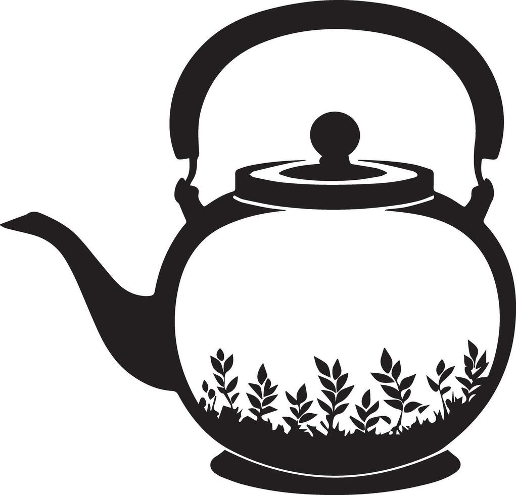 Kettle icon silhouette is a minimal-style art illustration vector