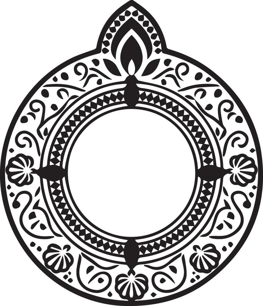 Mandala style circular Thai frame vector