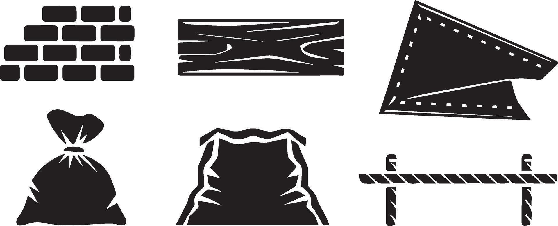Construction and Building materials Icon Set vector
