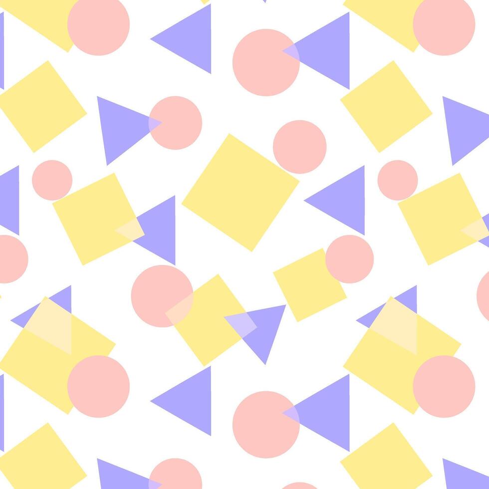 a colorful pattern with pink, yellow and blue shapes vector