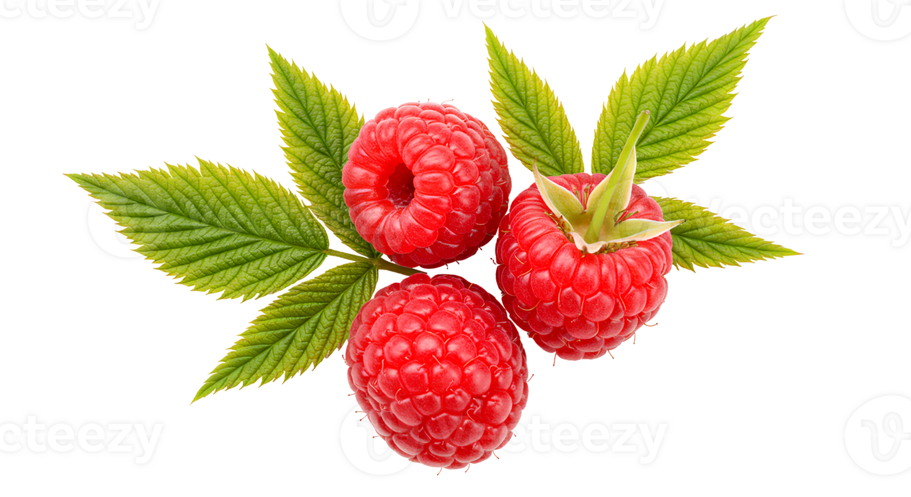 raspberry fruit set . raspberry fruit isolated top view. Fresh raspberries with green leaves isolated, juicy red berries perfect for organic food, healthy eating, and fruit branding png