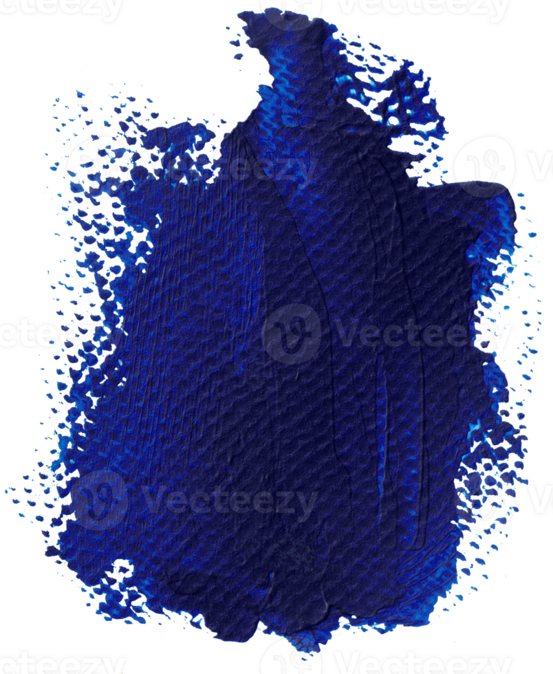 Hand-drawn deep blue acrylic and oil paint stroke with texture on a transparent background. A bold and artistic element for creative projects, digital art, and design compositions png