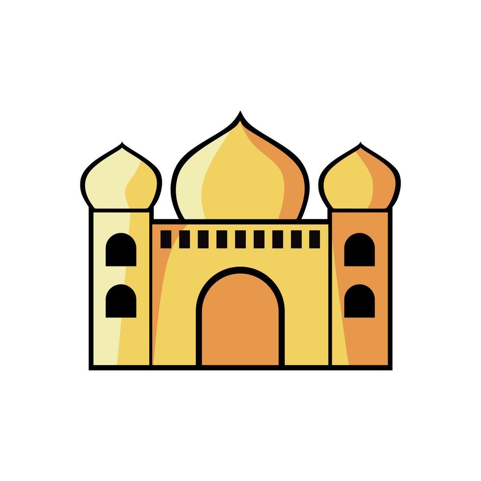 A golden mosque icon on a white background vector