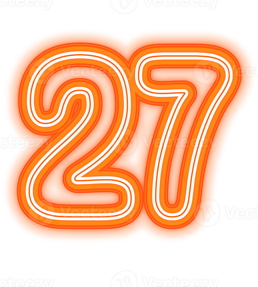 Neon Orange Number 27 png
