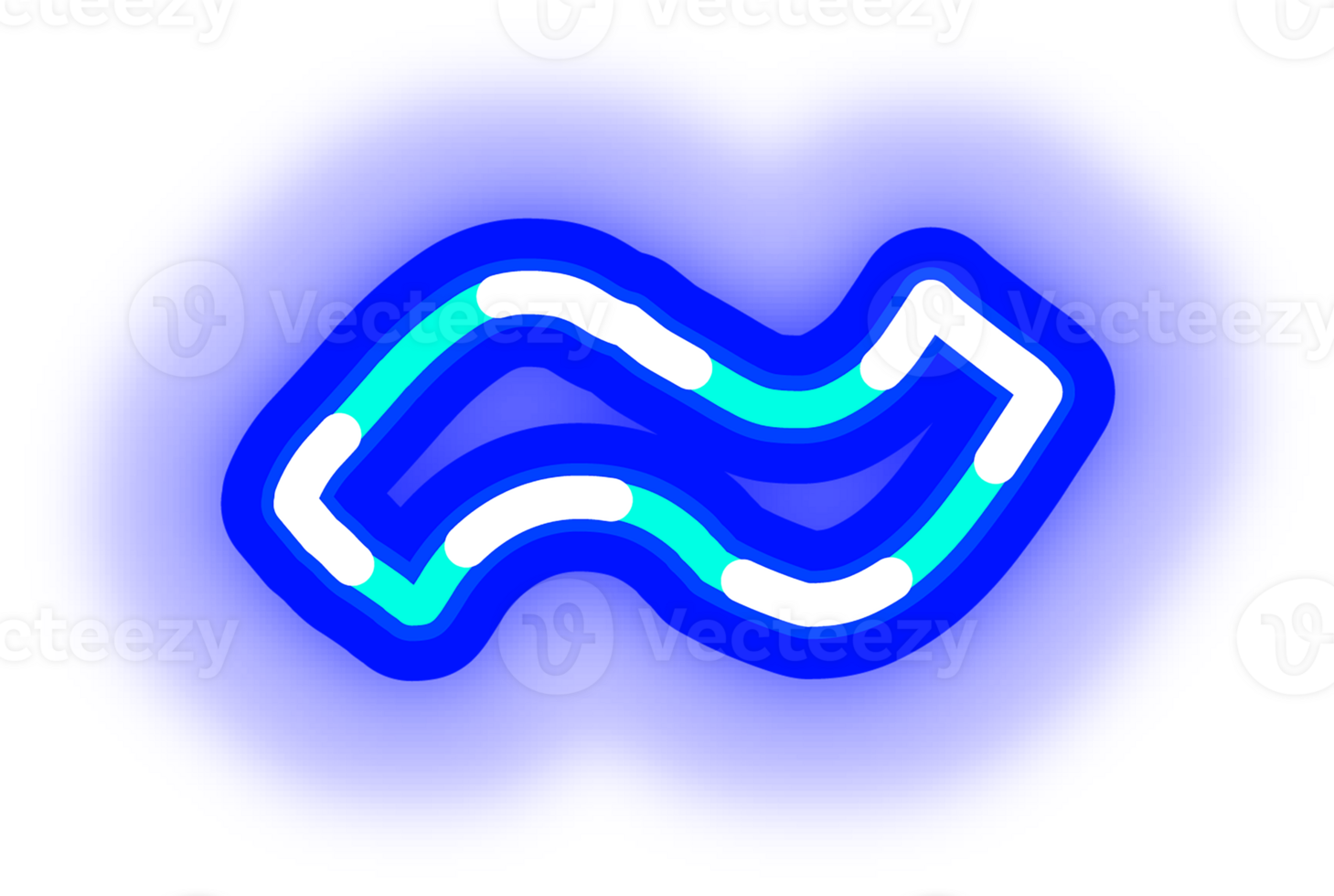 blue neon sign with a curved line png