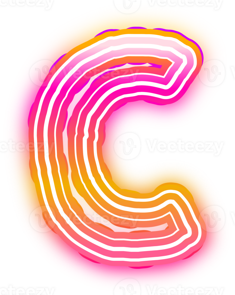 neon letter c png
