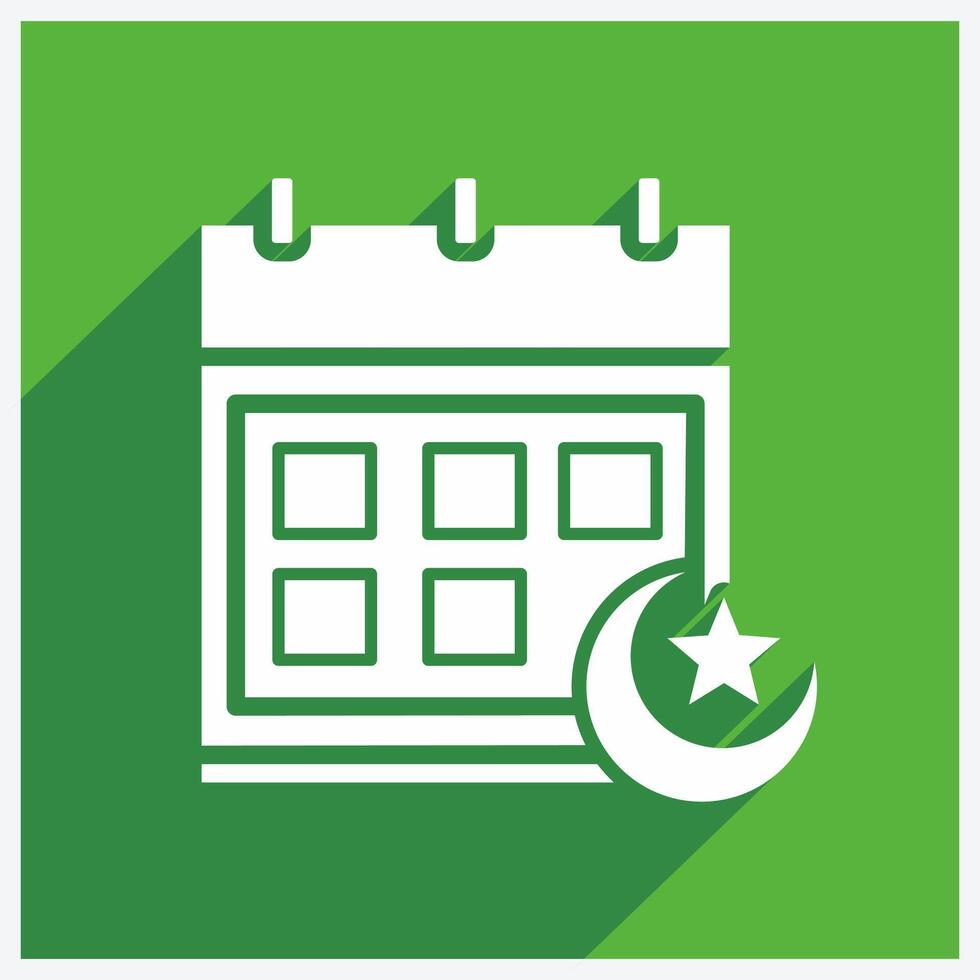 A calendar with a crescent and star on it vector