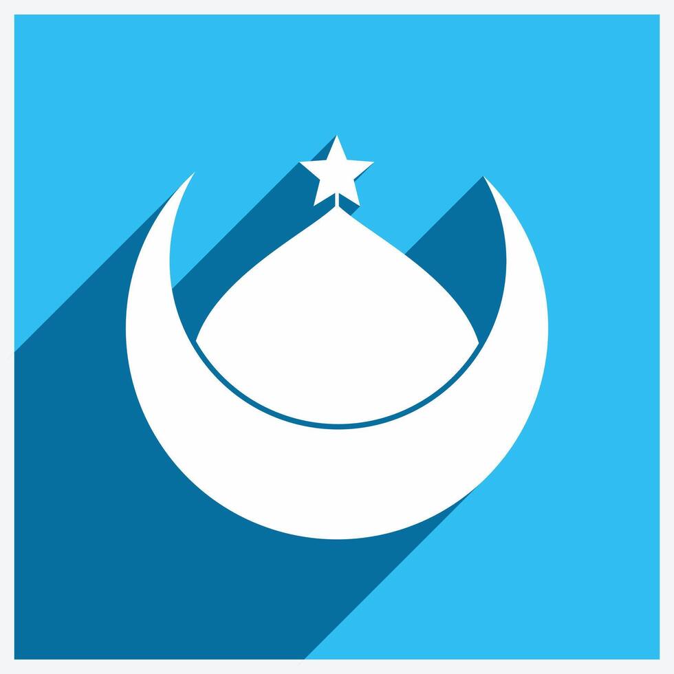 Islamic crescent and star icon flat design vector