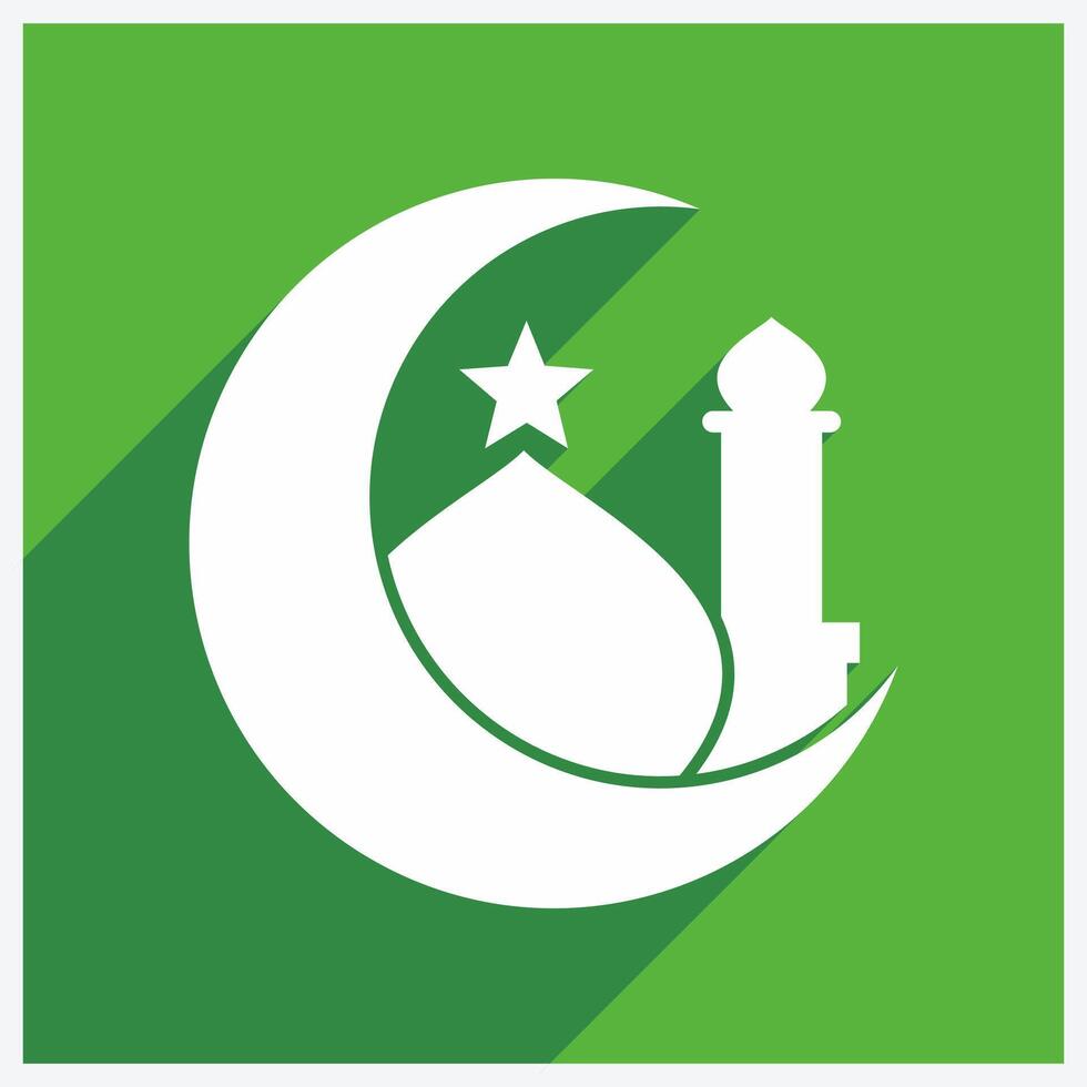 The islamic crescent and star icon vector