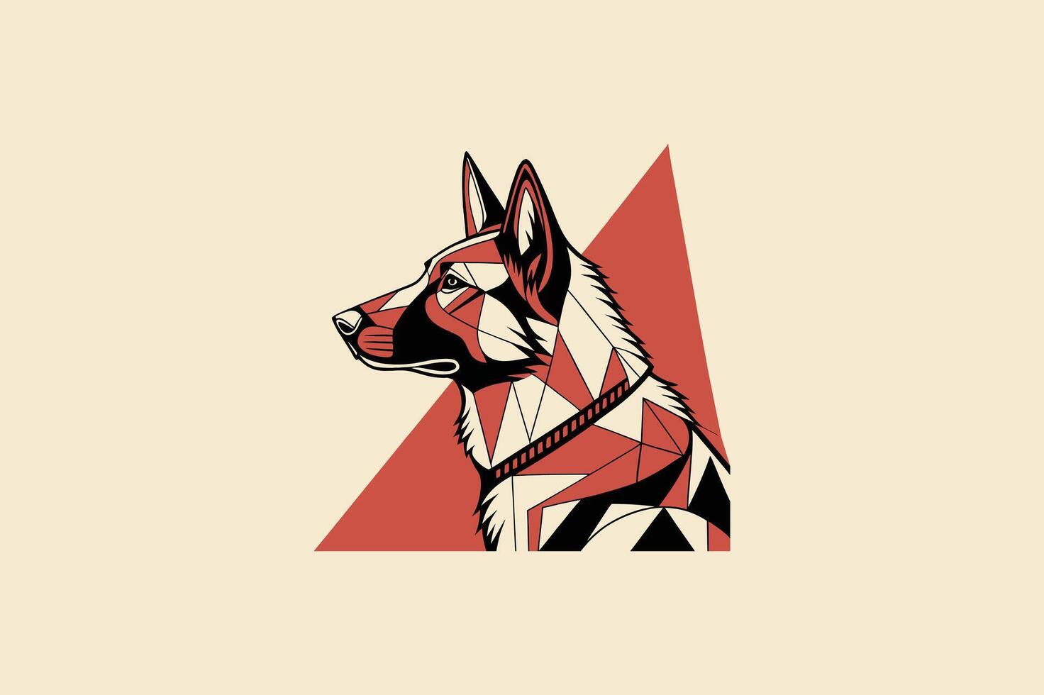 Geometrical shape dog art illustration vector
