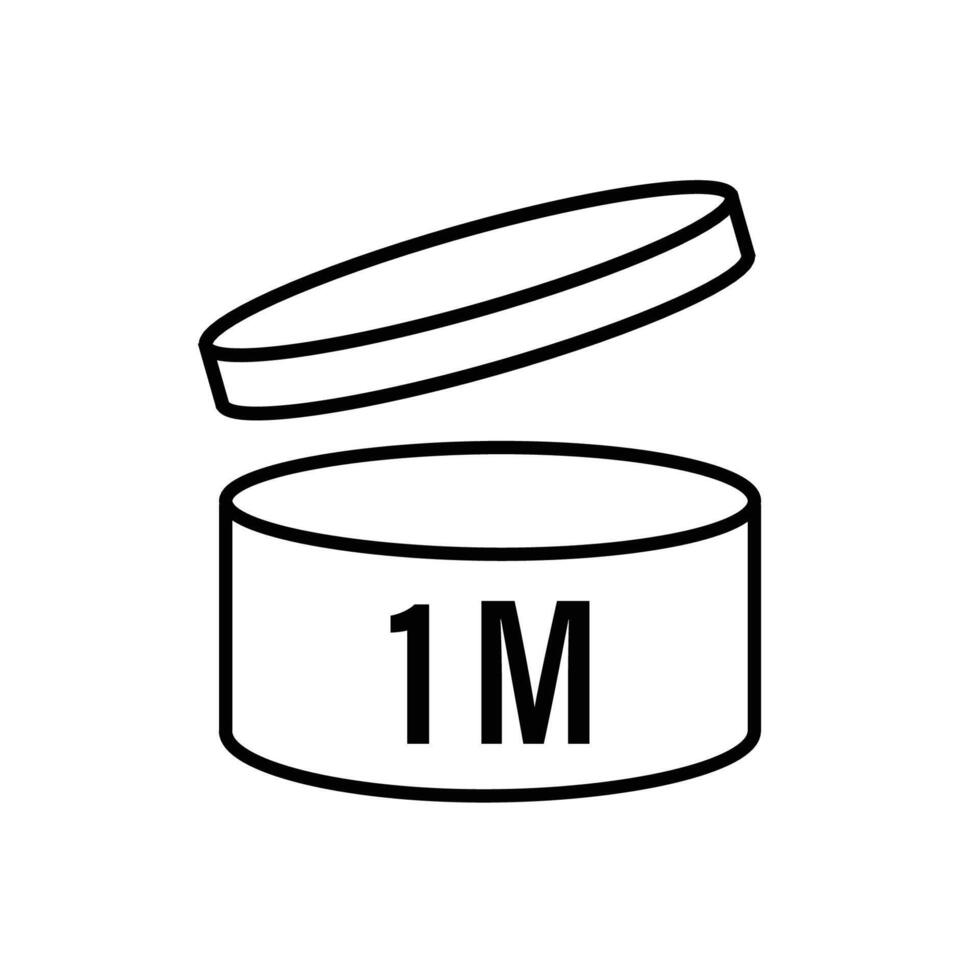 1m period after open PAO 1 month icon vector
