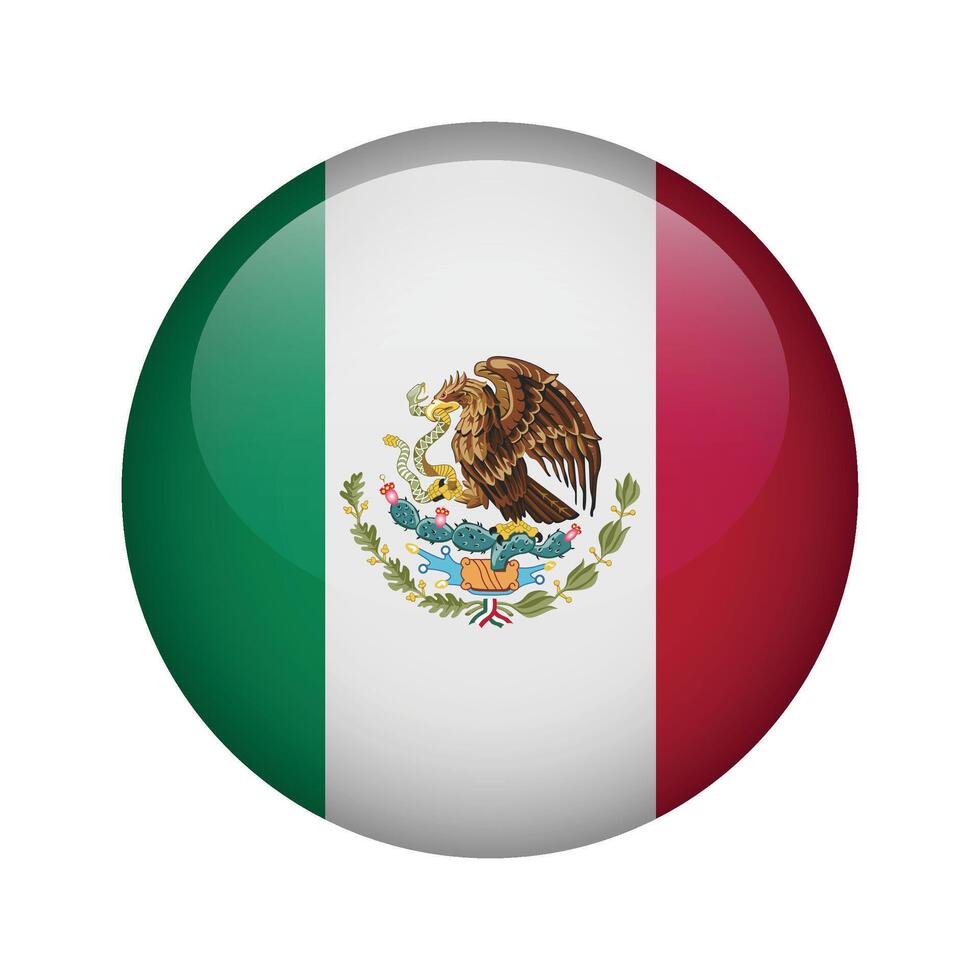 Mexico country round icon flag illustration vector