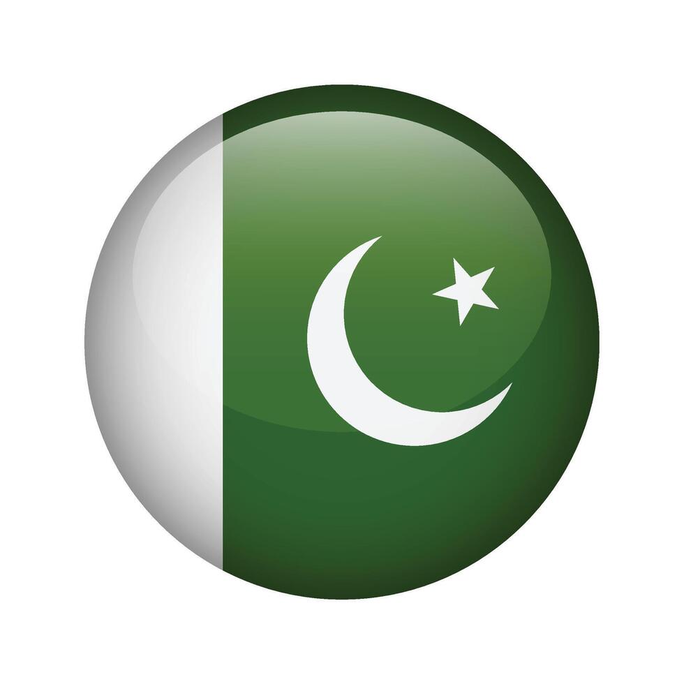 Pakistan country round icon flag illustration vector