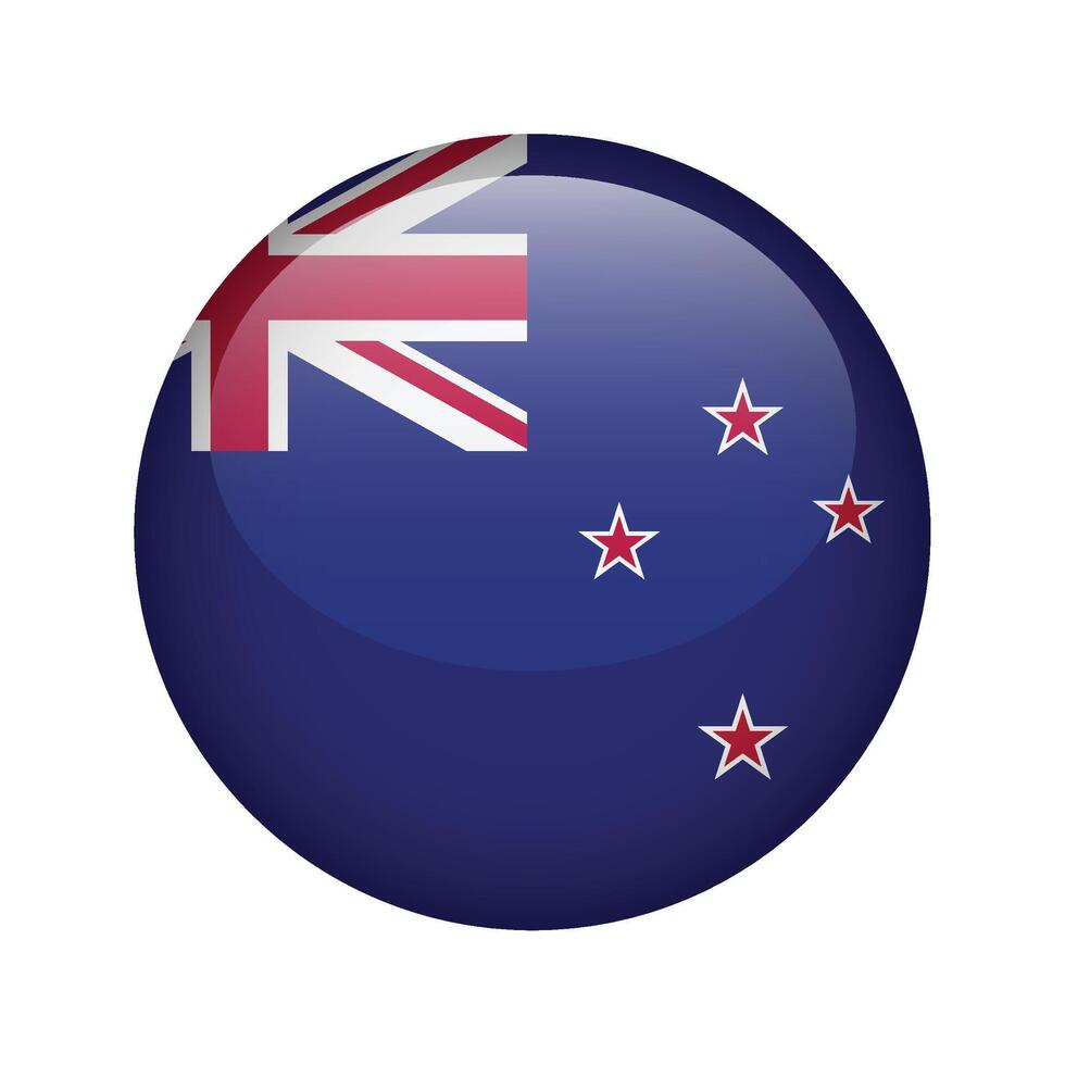 New Zealand country round icon flag illustration vector