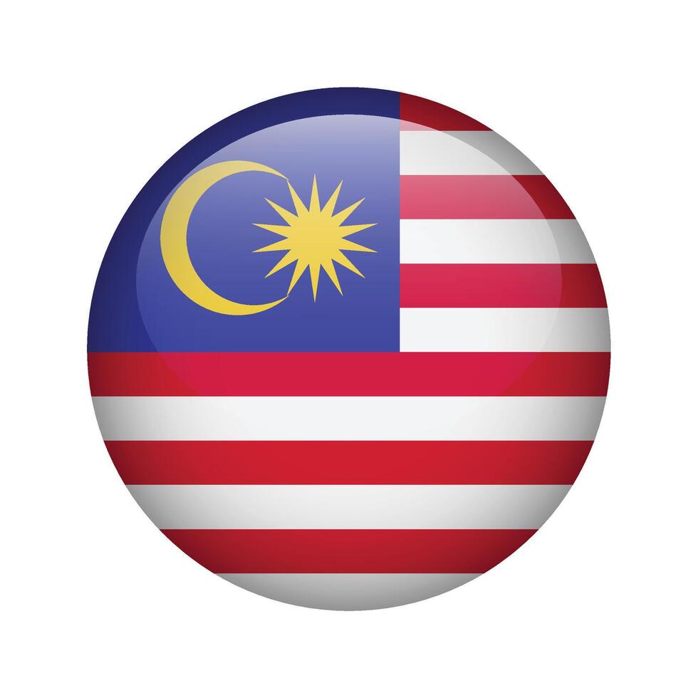 Malaysia country round icon flag illustration vector