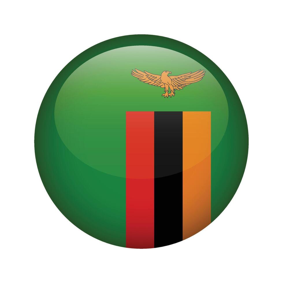 Zambia country round icon flag illustration vector