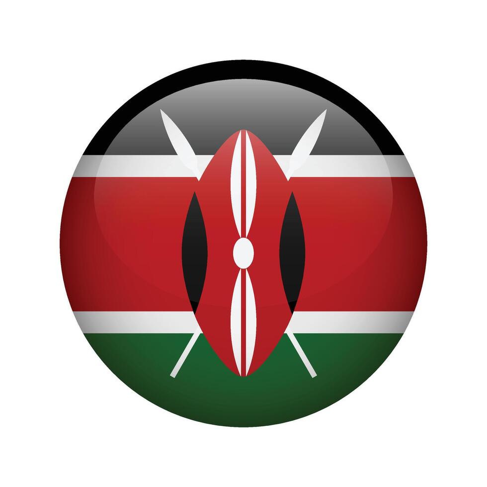 Kenya country round icon flag illustration vector