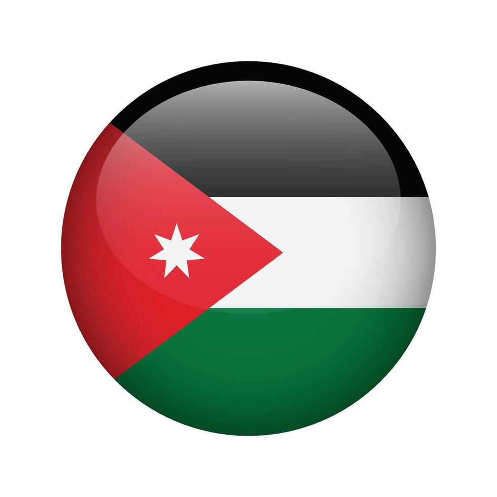 Jordan country round icon flag illustration vector