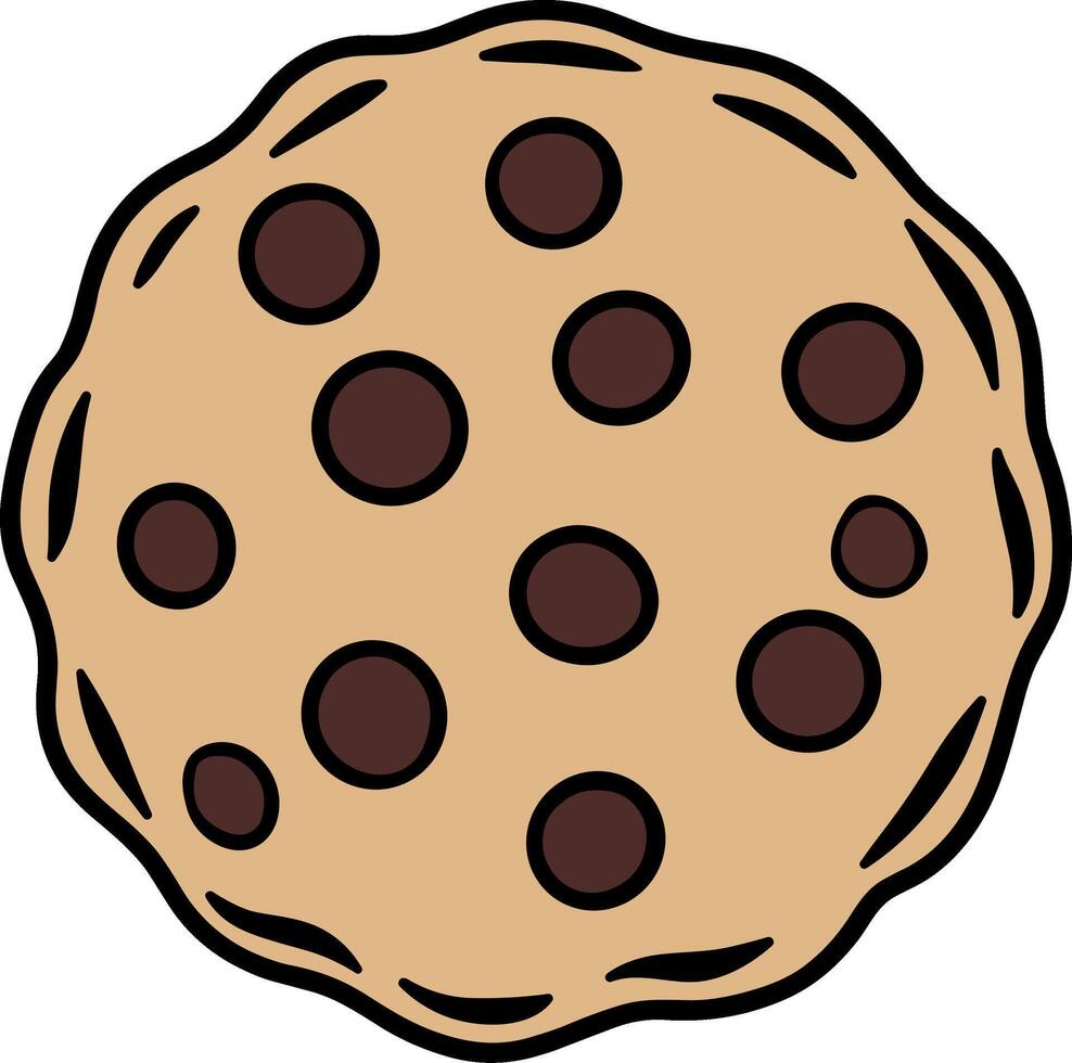 Chocolate Chip Cookie Cartoon Illustration vector