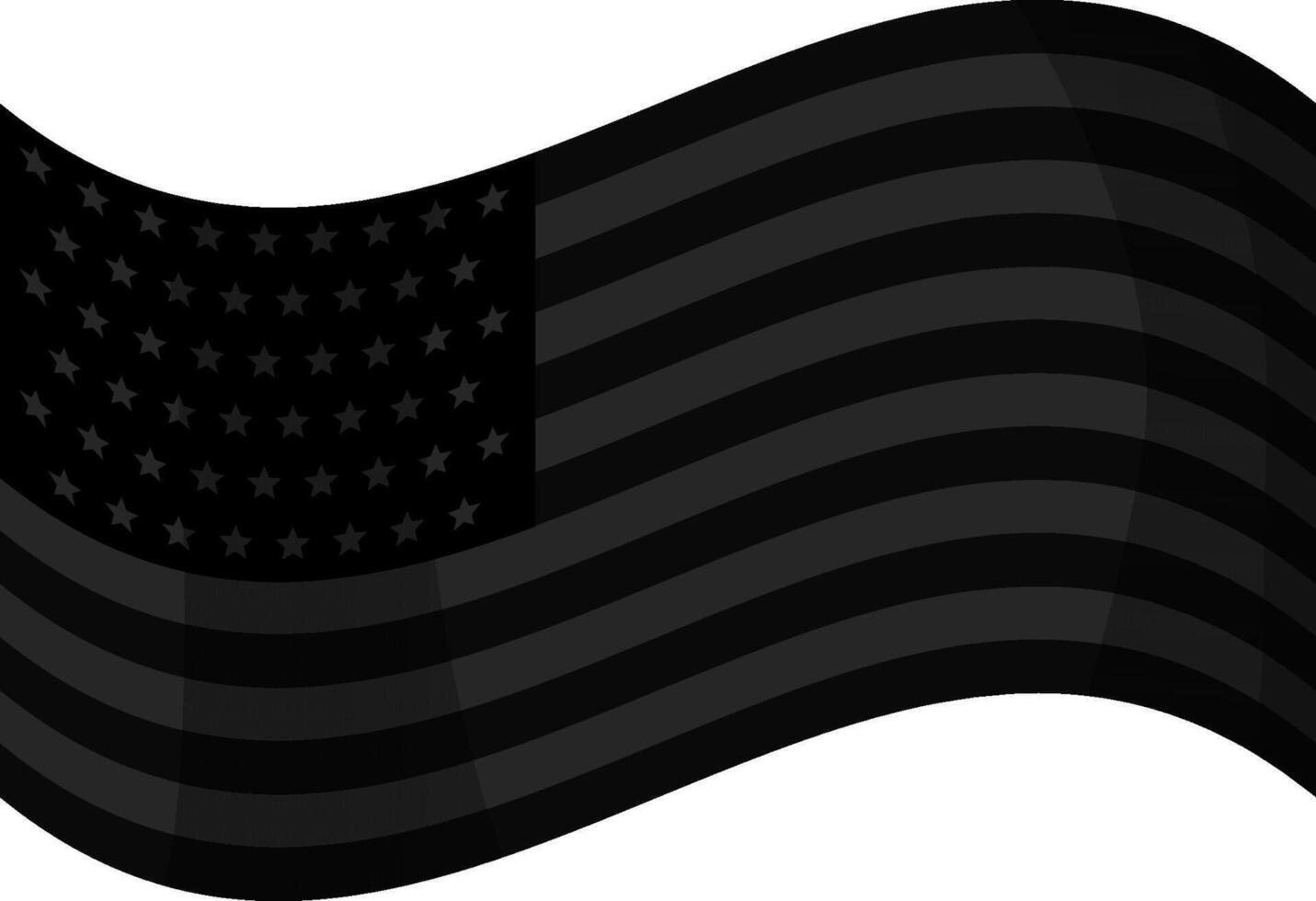 Black American flag, monochrome flag vector