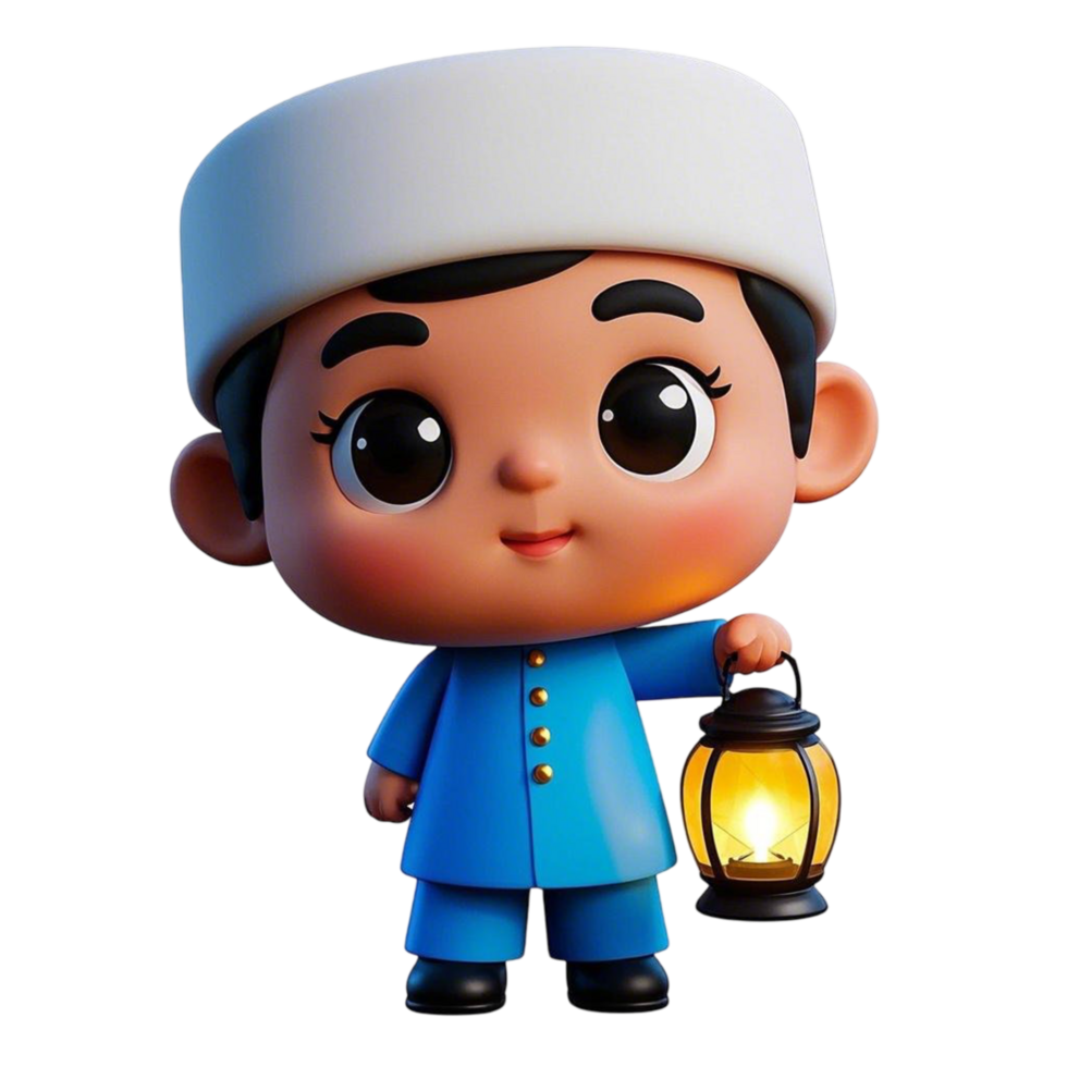 A cartoon character holding a lantern png