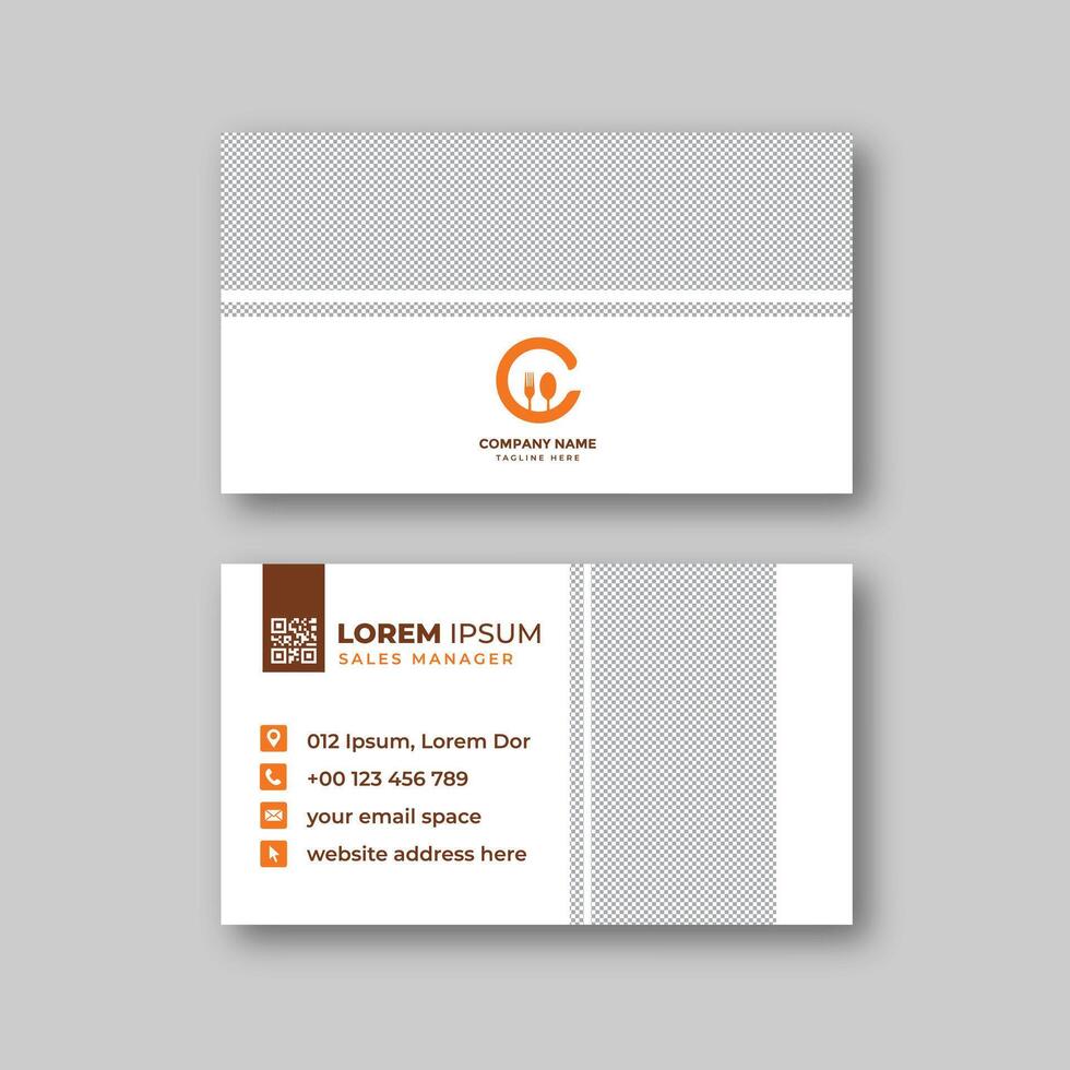 Elegant food business card template design vector