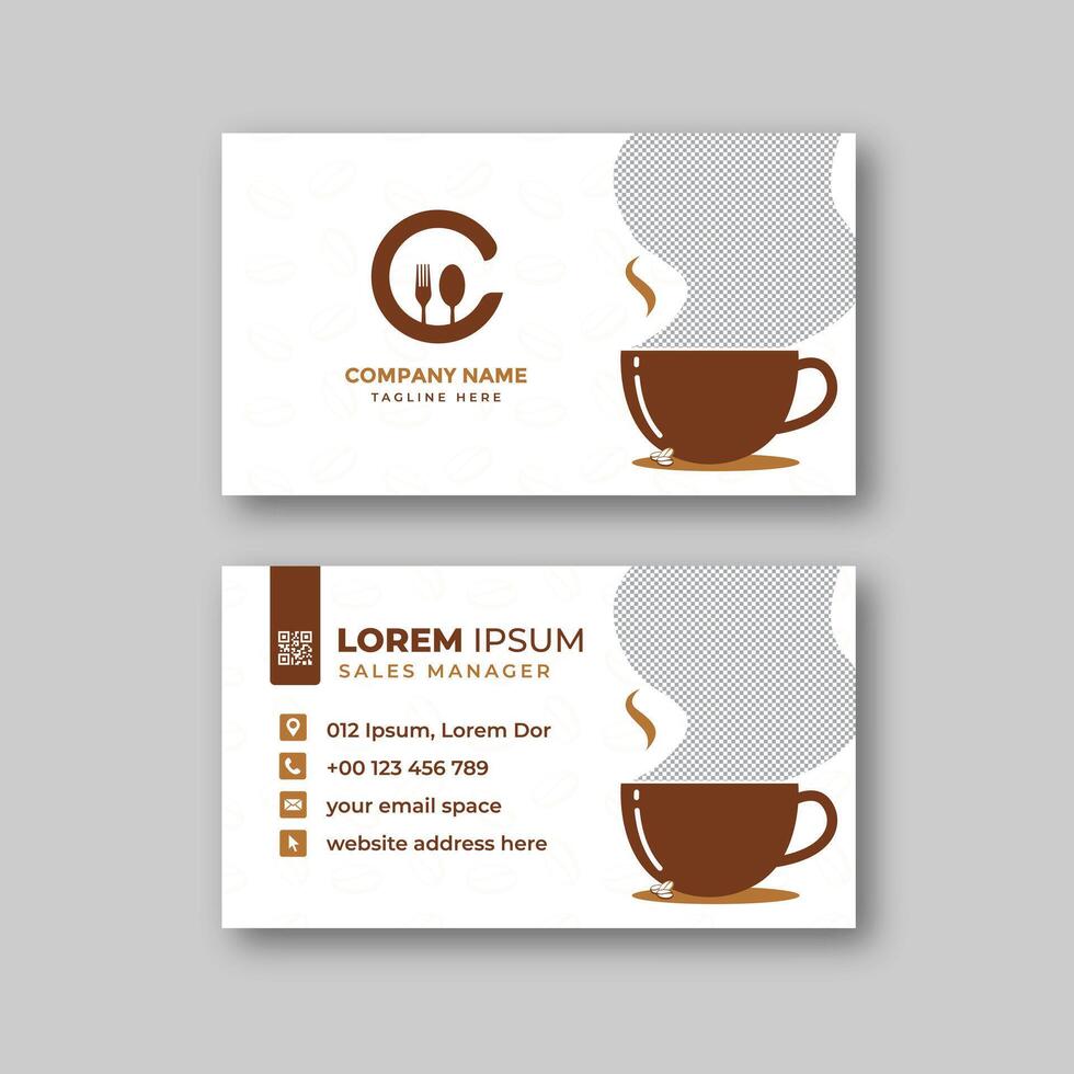 Coffee beverage business card template vector