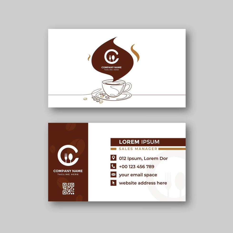 Coffee business card template design vector
