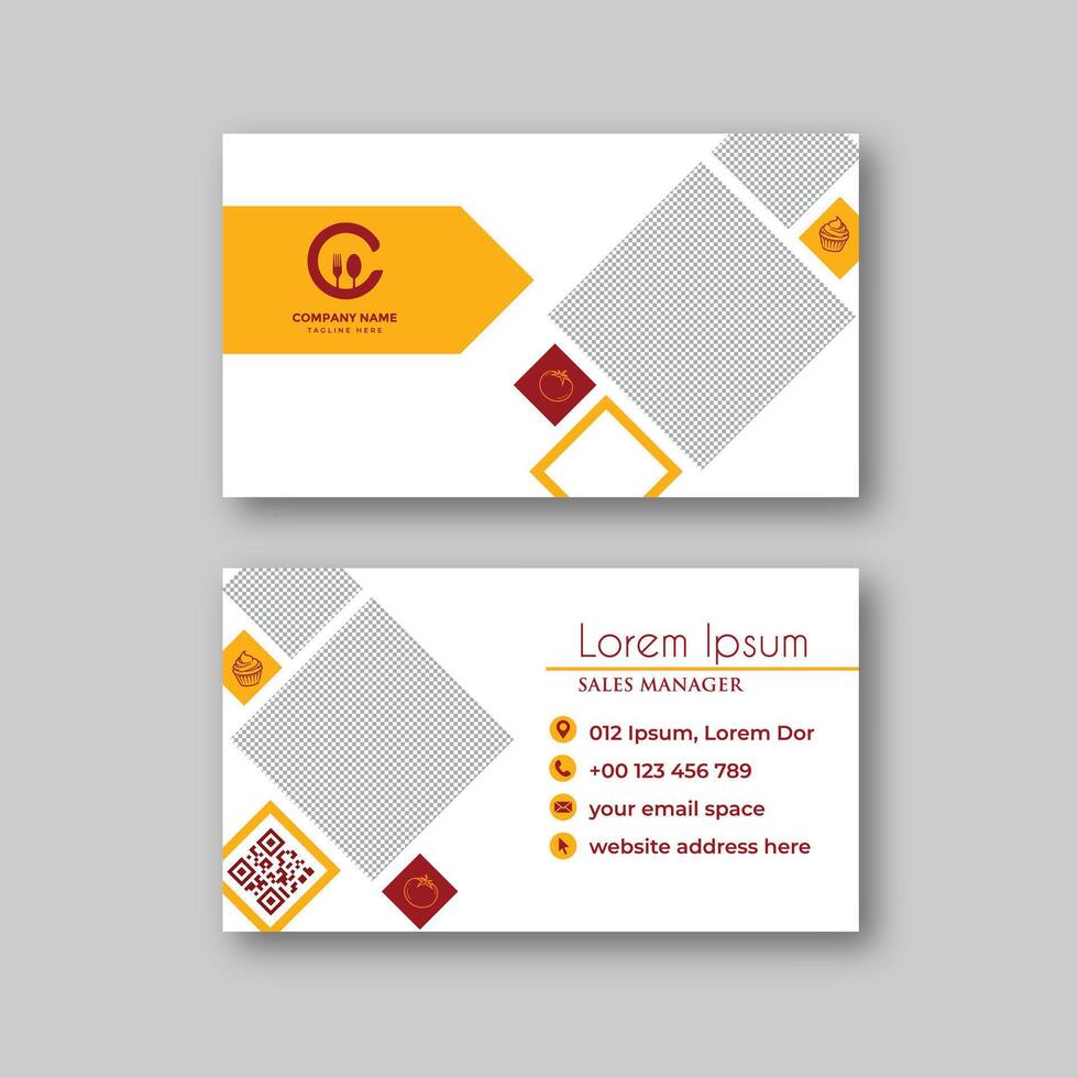 Elegant modern food business card template vector