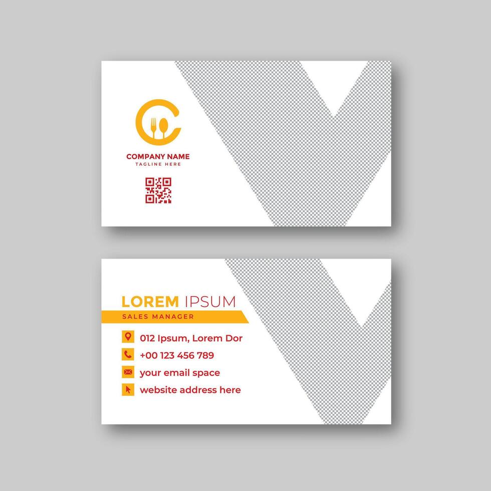 Minimalist food business card design vector