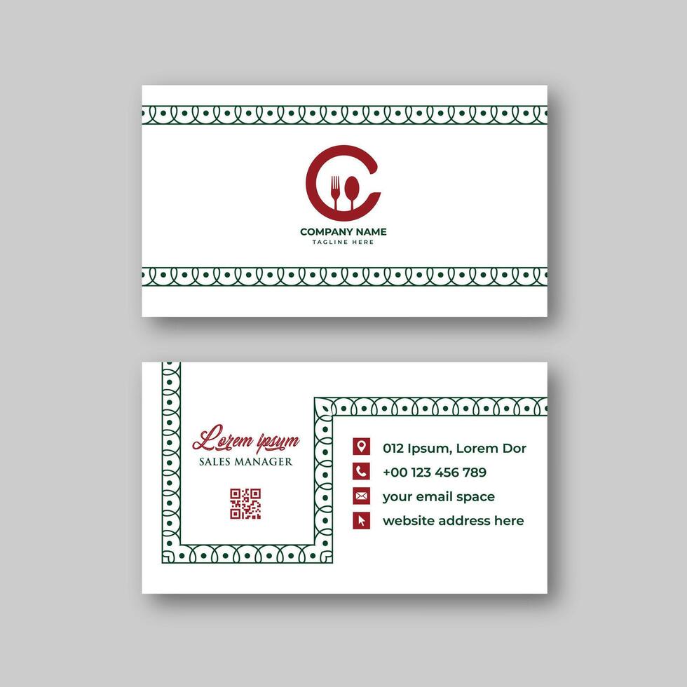 Modern pattern food business card template vector
