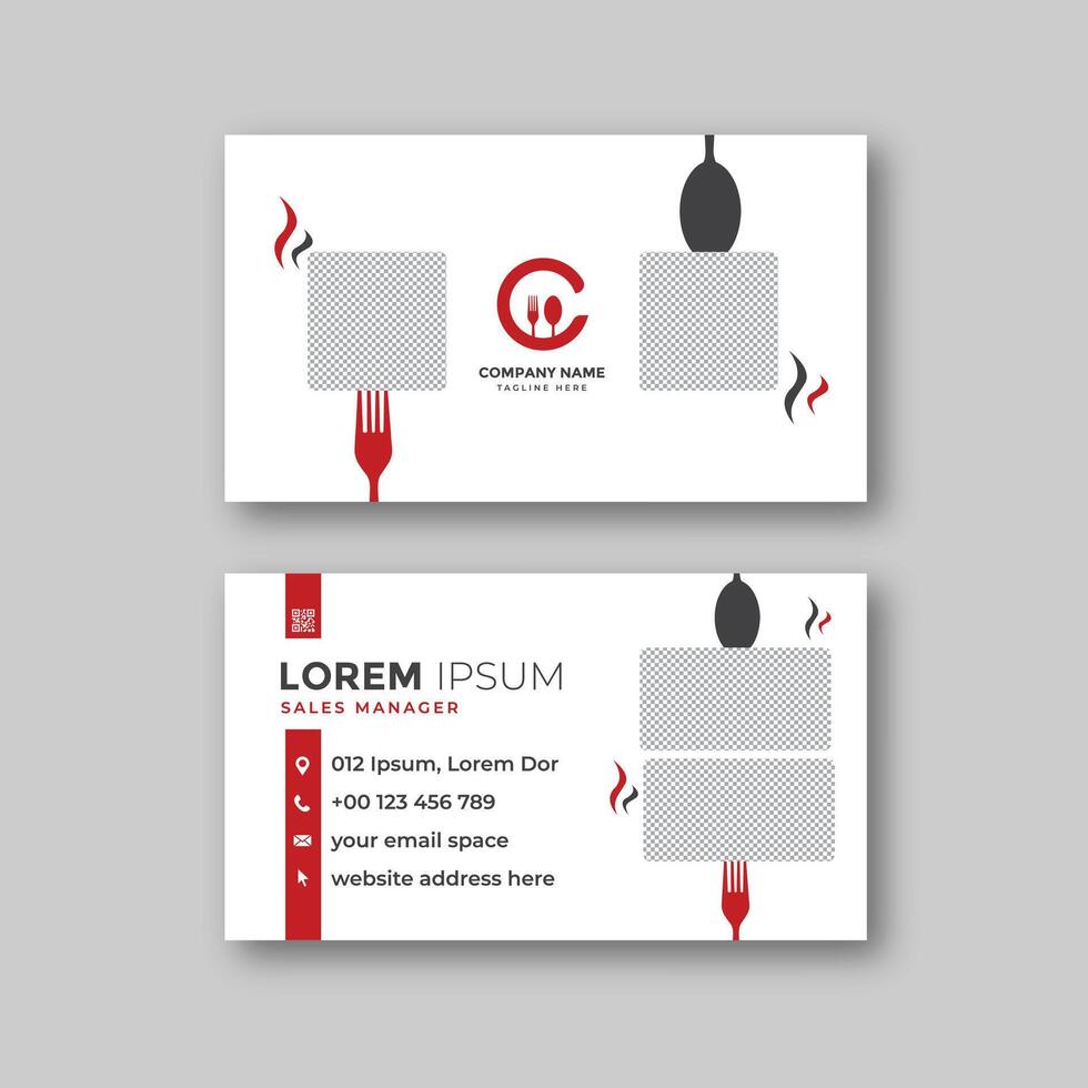 Fast-food business card template vector