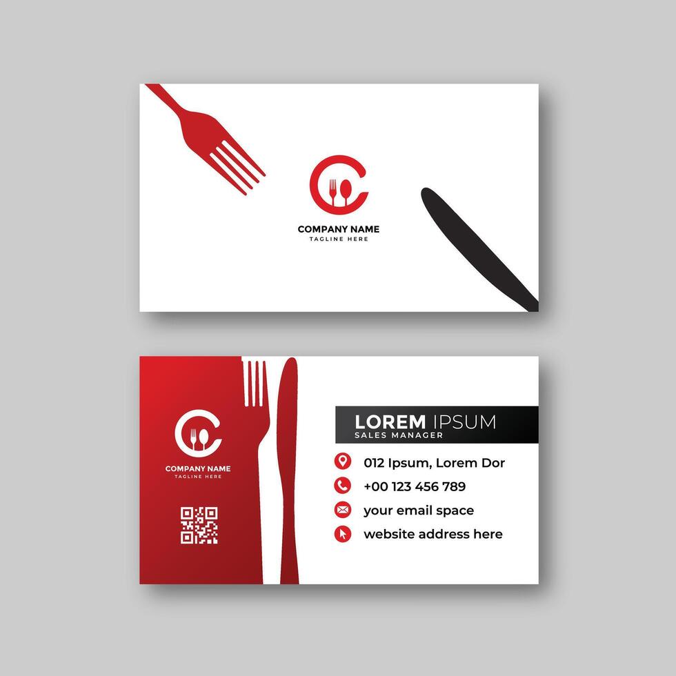 Elegant premium food business card template vector