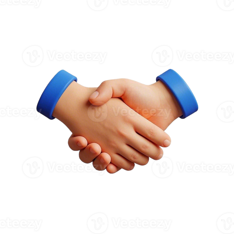 Two hands shaking hands with a blue bracelet png