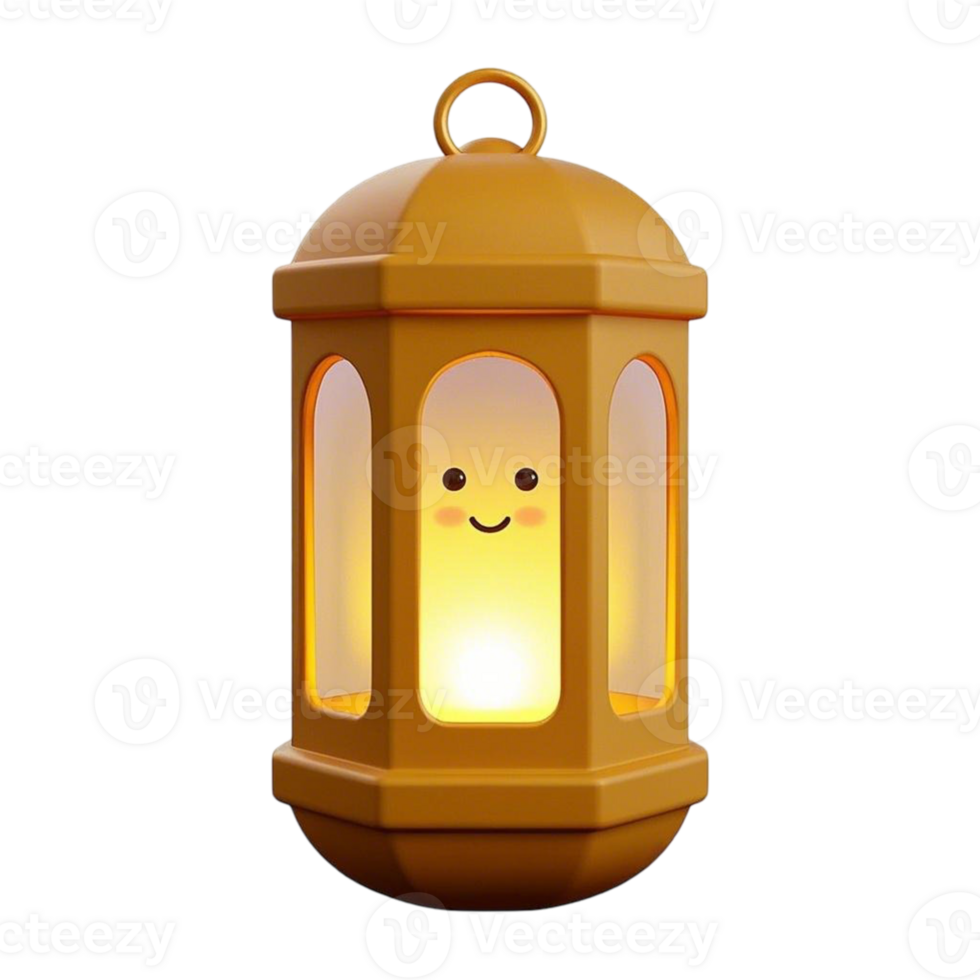 A yellow lantern with a smiling face png