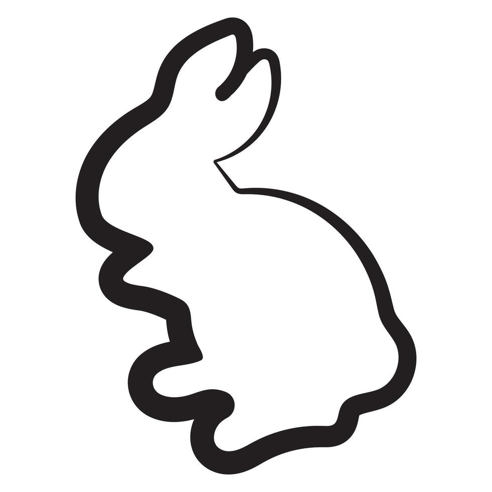 simple line art icon of a rabbit being washed, for logos or holiday designs vector